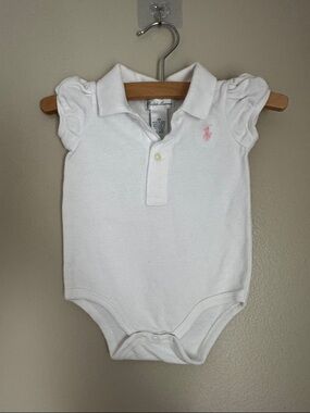 Ralph Lauren 6M white polo onesie